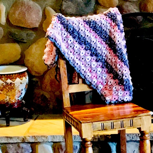 Hand-made Neapolitan Hearts and Shells Baby Blanket